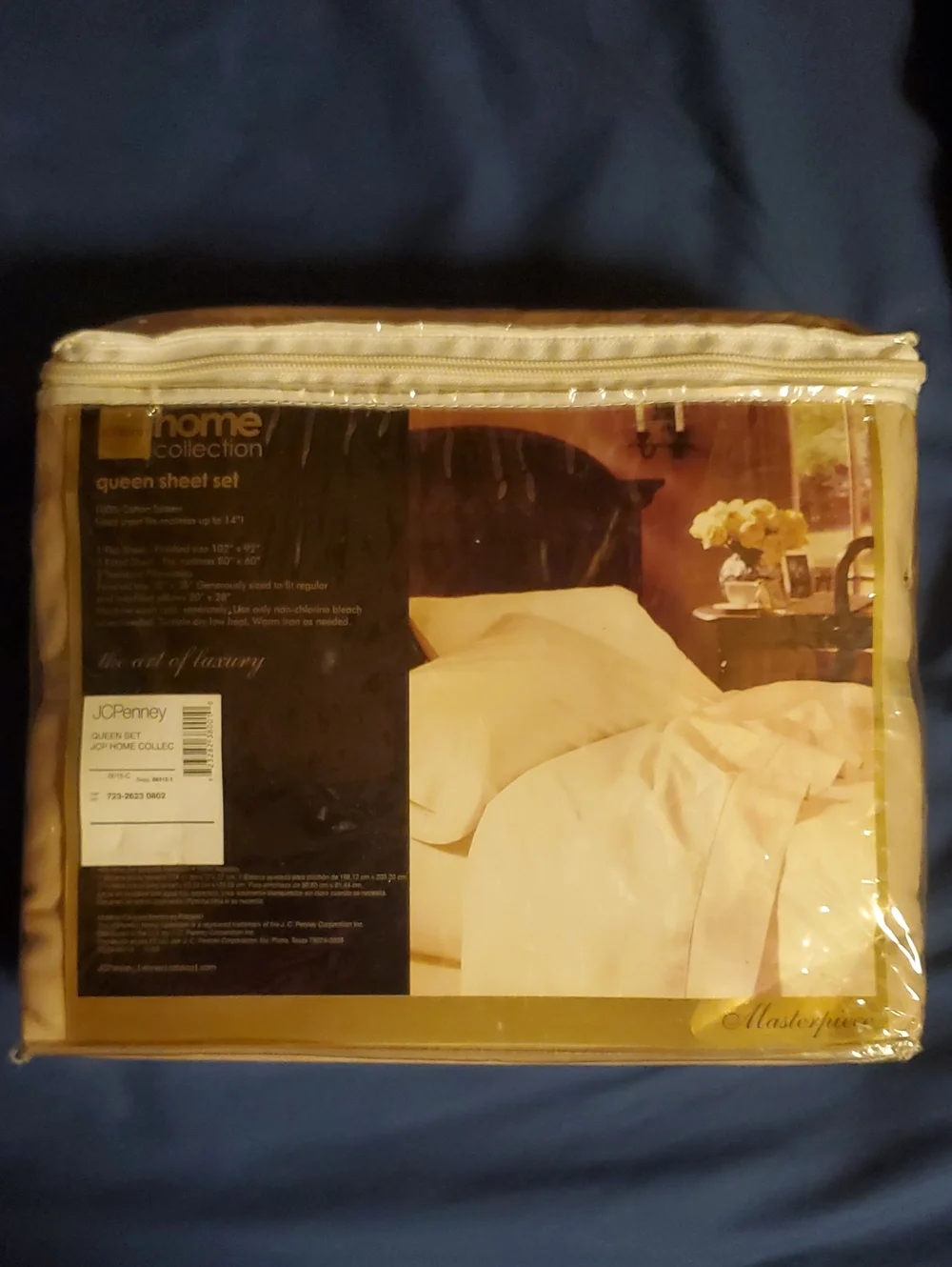 New JCPenny Home Collection Masterpiece Queen 100% Cotton Sateen Sheet Set